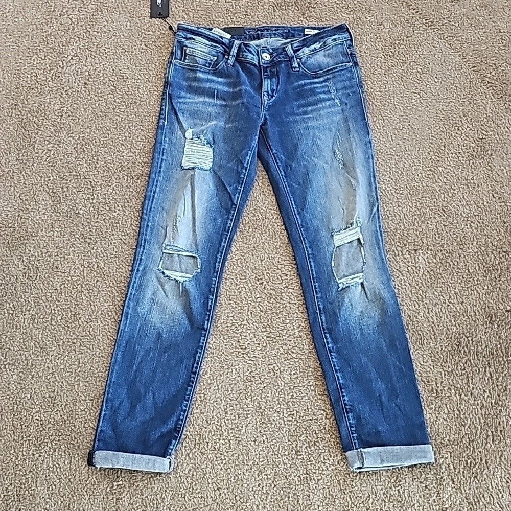 Mavi Emma Slim Boyfriend Jean Size 27 Distressed Exposed Knees